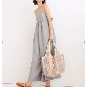 Madewell Linen-Blend Tie-Back Wide-Leg Jumpsuit